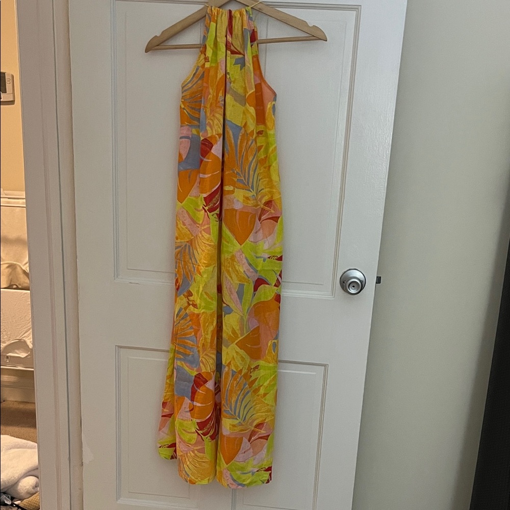 Tropical halter dress cotton